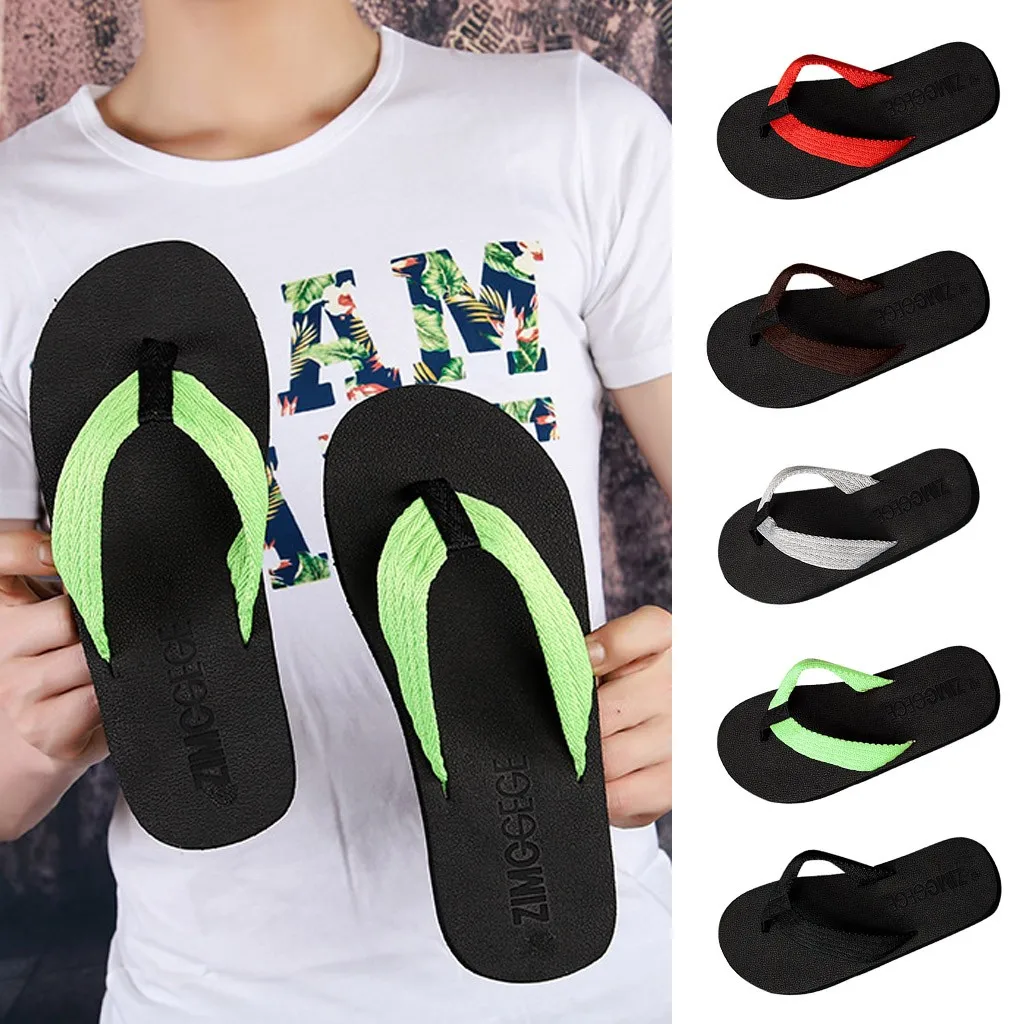 

SAGACE New summer men's flip-flops high quality beach non-slip casual wear personality outdoor drag soft bottom feet slippers
