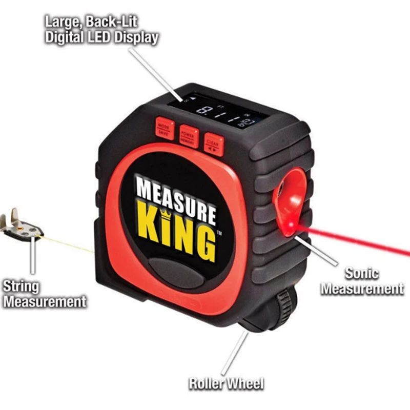 3 в 1 измерительная лента с рулонным шнуром режим измерения king High Impact Professional