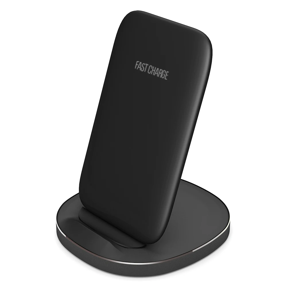 Black Ascromy подставка Qi Беспроводное зарядное устройство для iPhone X XS Max XR 8 Plus док-станция держатель телефона для samsung Быстрое зарядное устройство индукция - Тип штекера: Black