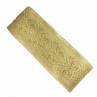 zerzeemooy wide 49mm 10yardlot polyester woven jacquard ribbon light gold geometric pattern for curtain and clothing accessory