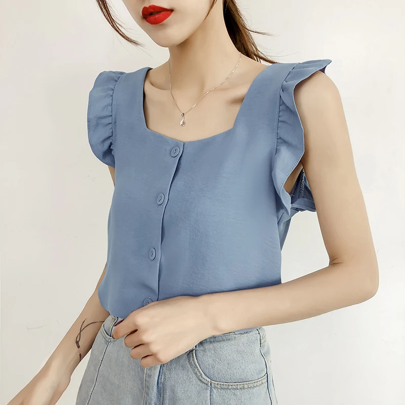 Beiyingni Summer Sleeveless Women Blouse Sexy Korean Chic New Arrival Work Wear Casual Hipster Tank Tops Ladies 5Colors OL Camis