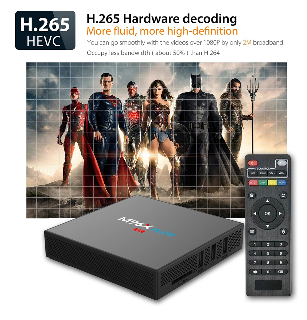M96X плюс ТВ коробка Android7.1 Amlogic S912 64 бит Octa core 2 GB 16 4G + 5G Wi Fi BT4.0 LAN1000M 4 K комплект топ