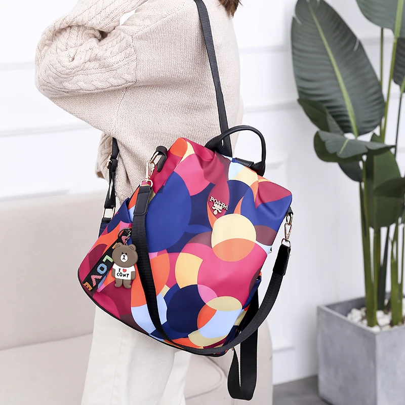 

2019 Women Multifuction Bagpack Waterproof Oxford Backpack Famous Brand School Shoulder Bag for Teenager Girl Sac A Dos Mochila