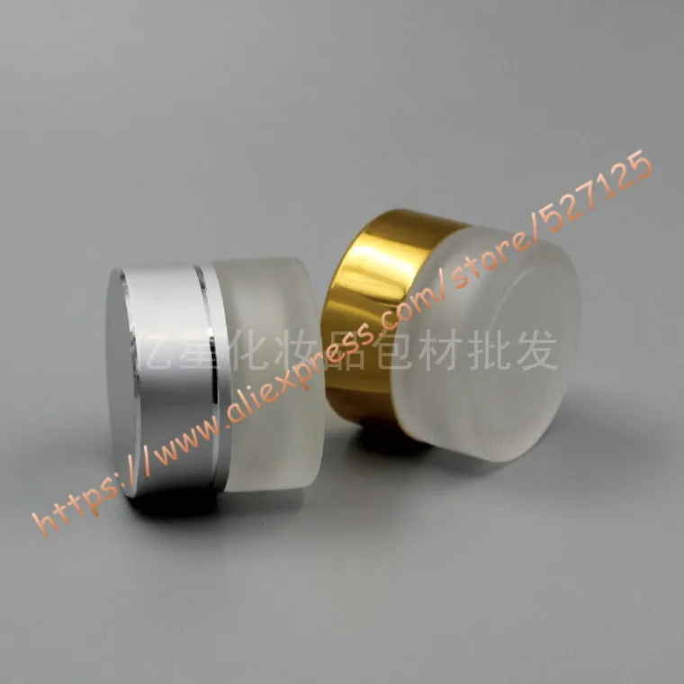 5g прозрачная матовая стеклянная баночка для крема с золотом/Матовая серебристая