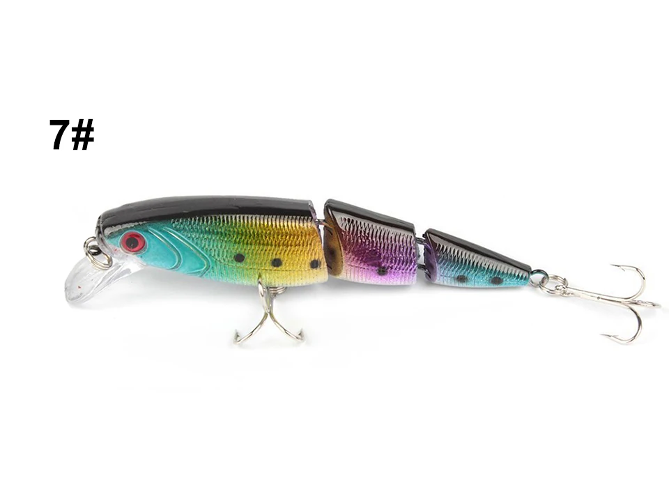 7 1PCS Jointed Fishing Lure 10.5CM 15G Floating Minnow Plastic Artificial Fishing Wobblers Tools 3 Sections Lure - Цвет: 7