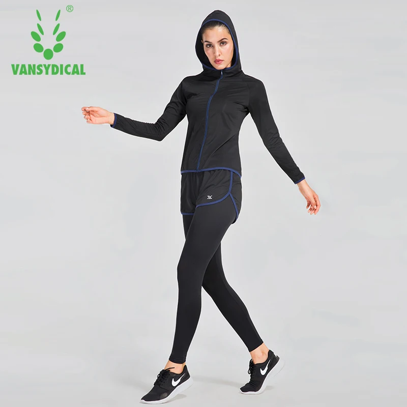 2018 Vansydical костюм для йоги женский спортивный осенне-зимние штаны Одежда фитнеса 2