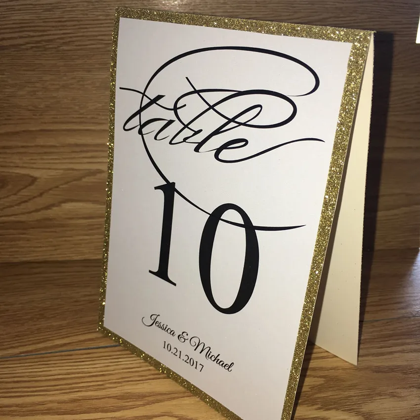 Gold glitter 10 шт./лот, персонализированная Блестящая декоративная подставка, Персонализированная бумага для стола - Цвет: Gold glitter