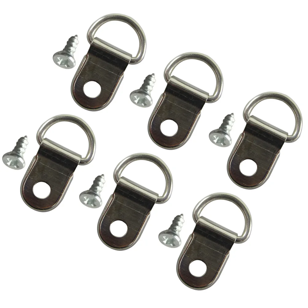 100Pcs Heavy Duty Silver Plated Single Hole D Ring for Hanging Mirror Oil Painting Picture Frame Hangers with 100 Pcs Screws |