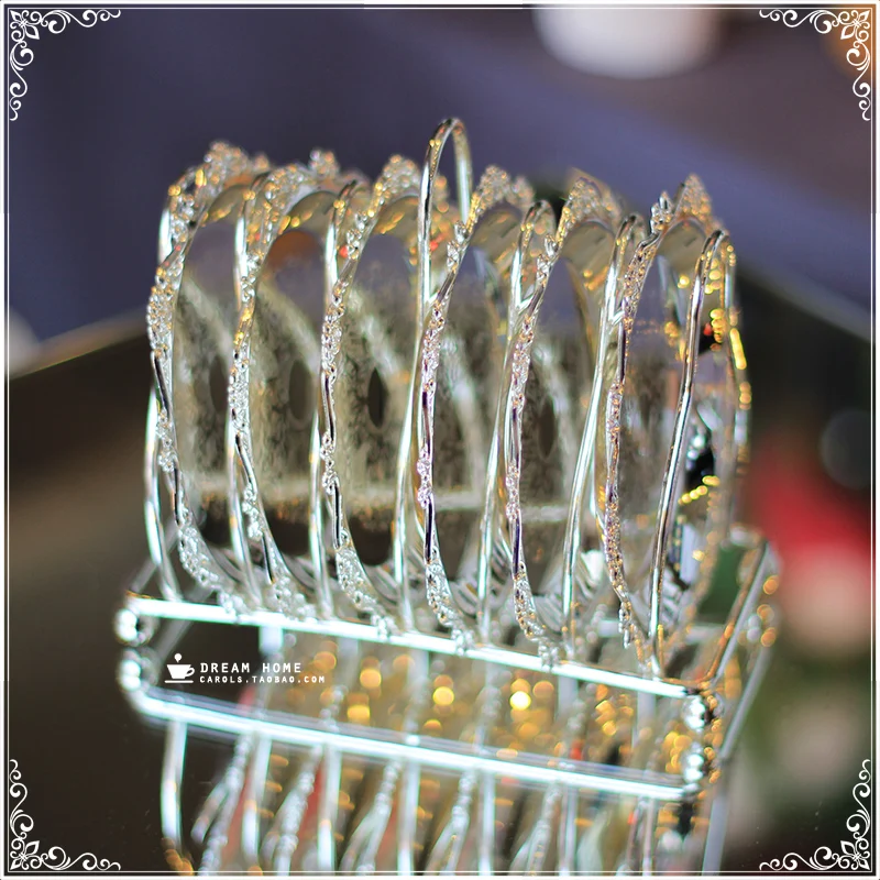 Роскошный набор тарелок золотистого и серебряного цвета Мини Маленькие столовые