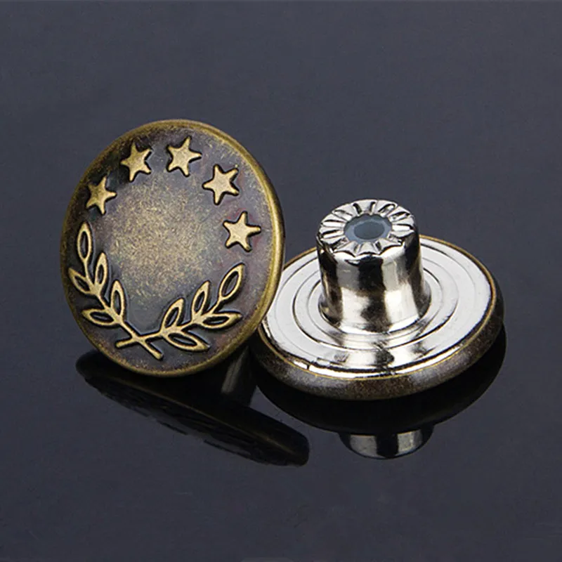 Free Shipping 50pcs/lot High Quanlity 17mm Metal Jeans Button Sewing Clothes Buttons European Style Decorative DIY Making | Дом и сад