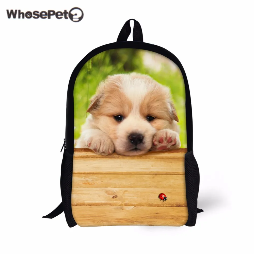 WHOSEPET животного принтованные школьные сумки для подростков мальчиков и девочек