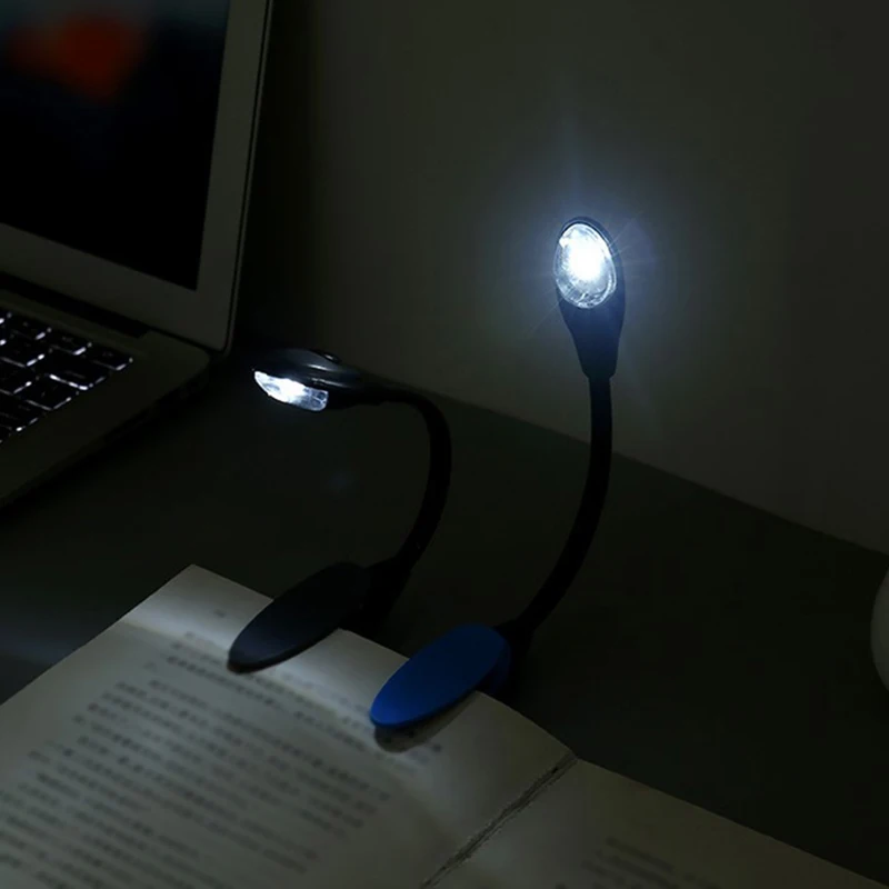 New Portable Led Book Light Mini Clip-On Flexible Bright Lamp Lights Reading Lamps Travel Bedroom Reader Christmas Gifts
