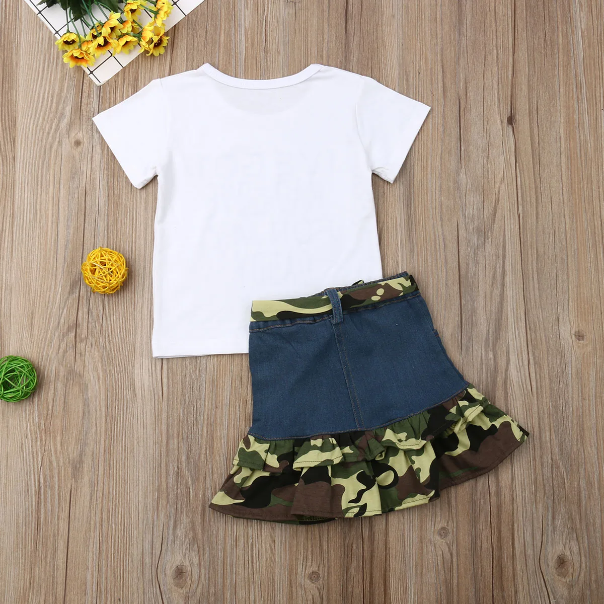 От 1 до 6 лет для маленьких девочек комплекты одежды белая футболка с буквенным