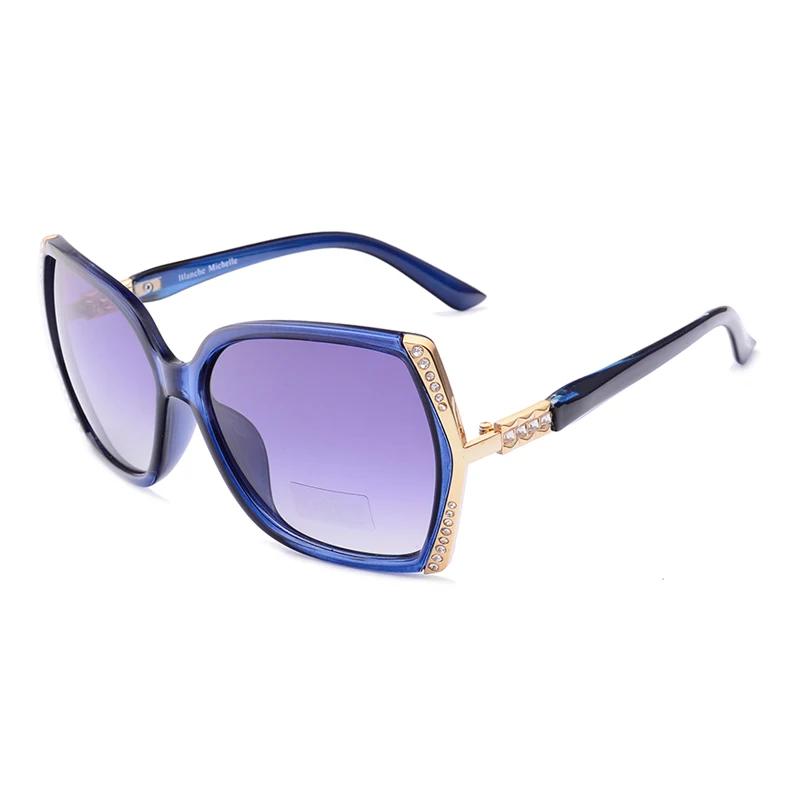 gradient blue Blanche Michelle, высокое качество, негабаритные, поляризационные солнцезащитные очки, для женщин, UV400, oculos de sol, градиентные, для вождения, солнцезащитные очки с коробкой - Цвет линз: gradient blue