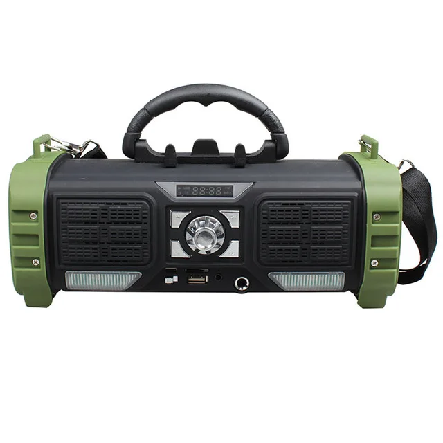 Army green Светодиодный Bluetooth динамик Портативная колонка s для компьютера супер бас стерео сабвуфер с AUX FFM радио Колонка музыкальный центр - Цвет: Army green