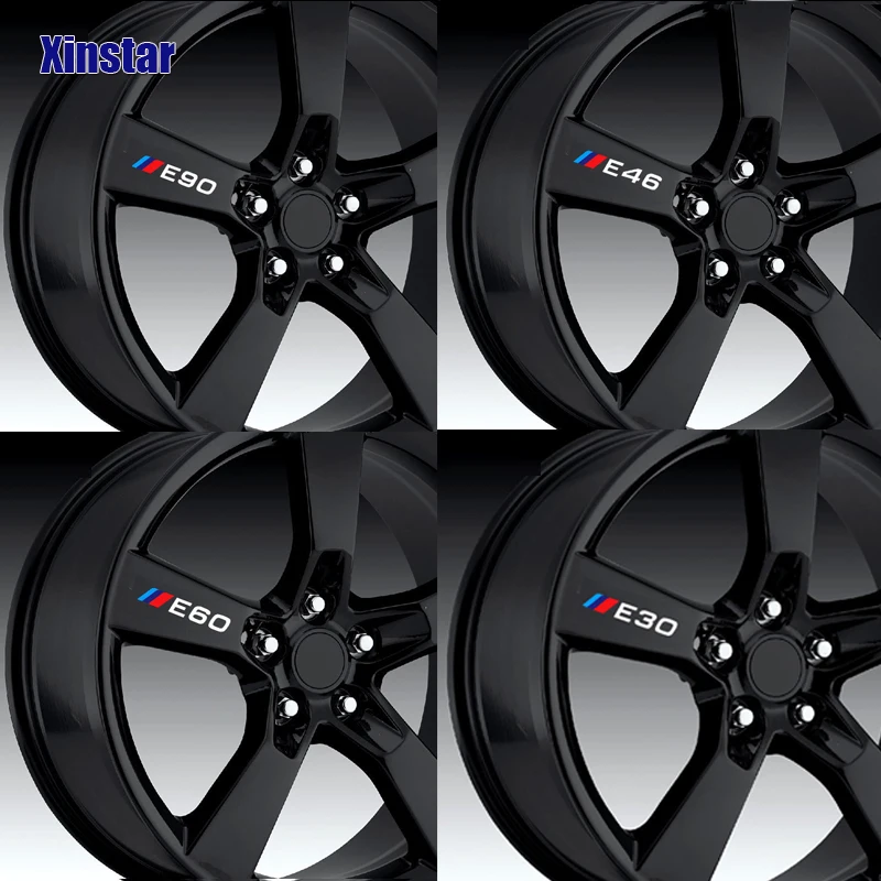 

4pcs Car Wheel Rim Sticker For BMW E30 E34 E36 E39 E46 E60 E87 E90 F01 F02 F10 F30 G20 G30 320i 330i 520i X1 X2 X3 X4 X5 X6 X7