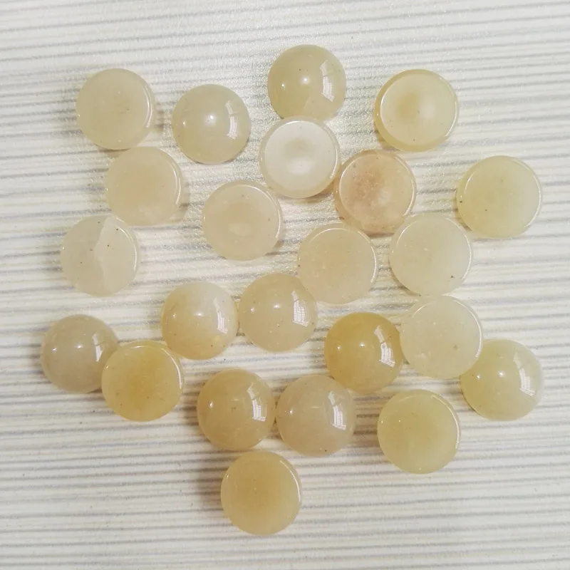 

Wholesale fashion 12x12mm natural yellow bowlder stone beads round CAB CABOCHON loose beads for jewelry 50pcs/lot free