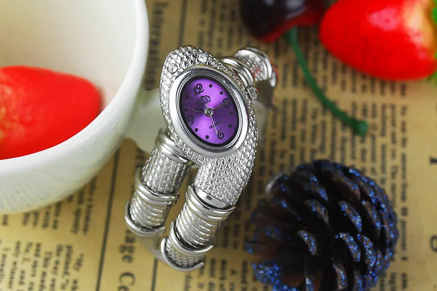 Silver C Женские часы CUSSI, кварцевые наручные часы, роскошный золотой женский браслет, часы под платье, браслет в форме змеи, relogio feminino - Цвет: Silver C