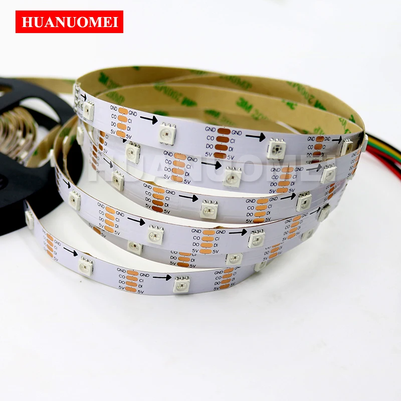 5 м APA102 30 светодиодов цифровая Адресуемая RGB Светодиодная лента гибкая 5050 SMD DC в