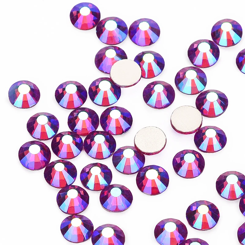 

Fuchsia AB DIY Non Hotfix Glass FlatBack Rhinestones Strass Stone Craft Gemstone Beads Flat Back Nail Rhinestones For Decoration