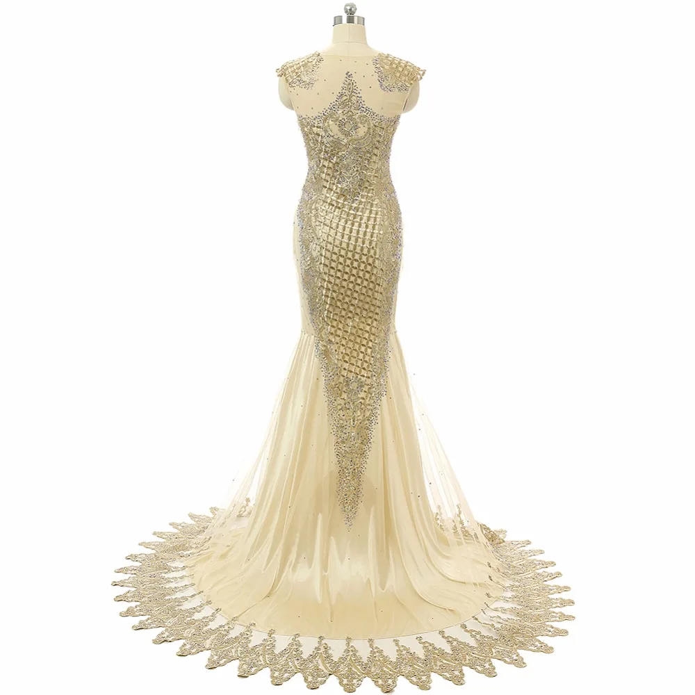 Forevergracedress 2017 уникальный Роскошный Золотой платье для выпускного вечера русалка