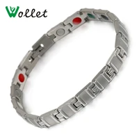 wollet jewelry health magnetic stainless steel bracelet germanium tourmaline bracelet for men women