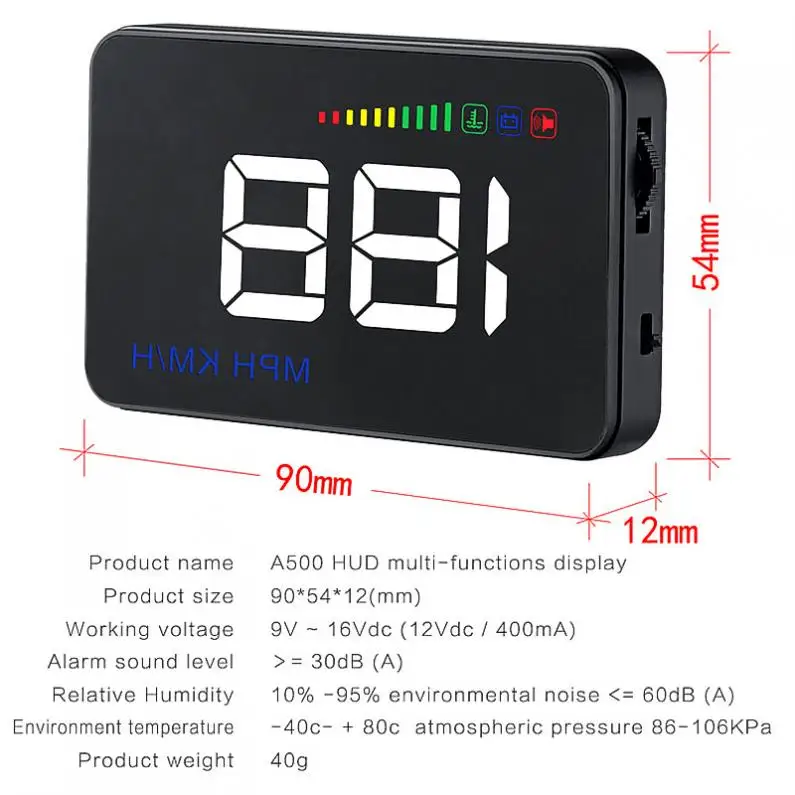 12 В 3 5 дюйма Автомобильный HUD Дисплей Спидометр OBD2 II EUOBD Авто проектор параметр