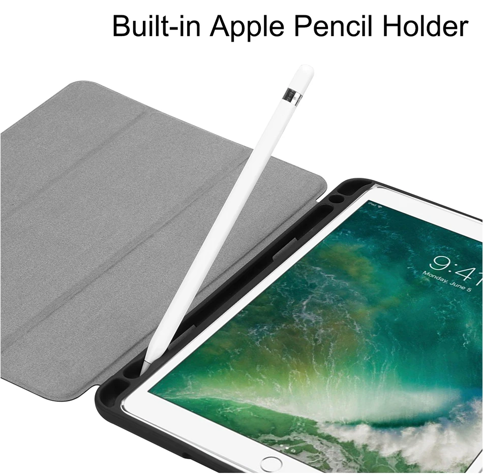 Чехол MTT для iPad 9 7 с держателем карандашей 2017 2018 Мягкий ТПУ + искусственная кожа