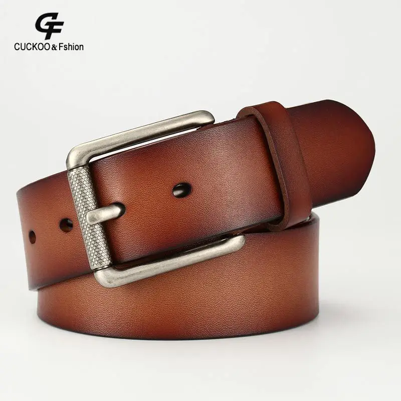 Men Male Casual Business Genuine Real Leather Belts High Quality Male Brand Automatic Ratchet Buckle Belt 105-125cm Long