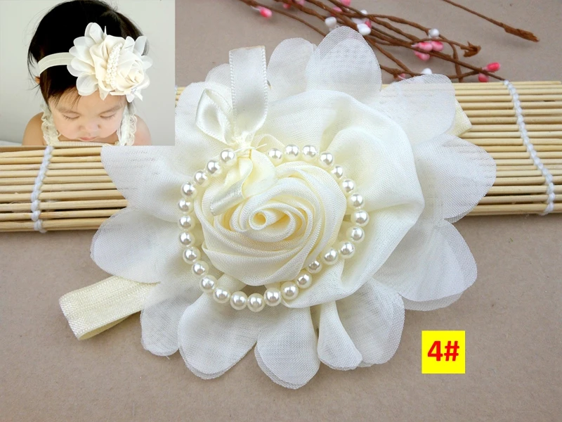 Детские шифоновые кружевные повязки на голову для девочек эластичный аксессуар