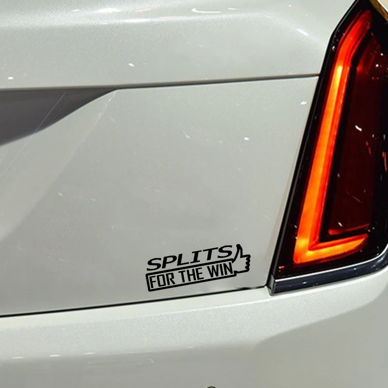 QYPF 15.5CM*4.6CM Fun English Words Splits For The Win Vinyl Decal Black Silver Car Sticker C15-2259 | Автомобили и мотоциклы