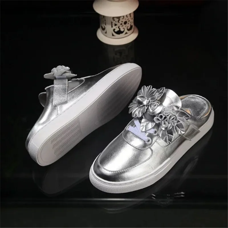 Цветочные кроссовки для женщин Повседневная обувь Цвет белый Zapatillas Mujer тапочки