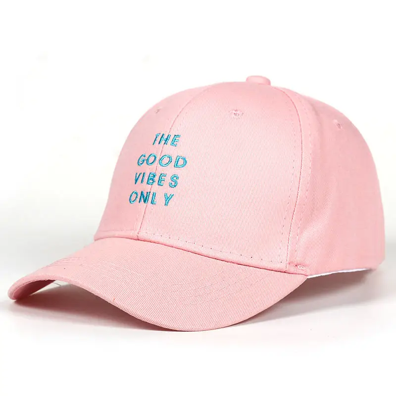 Розовый GOOD VIBES ONLY папа шапка для мужчин и женщин хлопковая бейсбольная кепка Bone Кепка для гольфа с застежкой сзади, шапки, головные уборы, Bone Гаррос - Цвет: Розовый