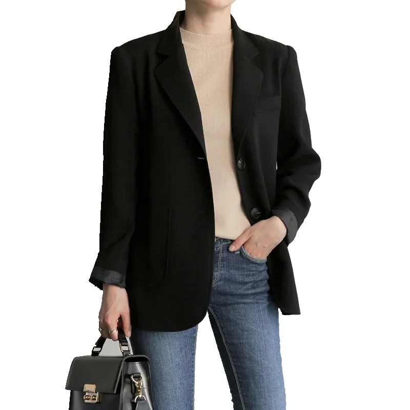 

2019 Female Chic Blazer Women Fashion Casual Blazers Spring Elegant Retro Slim Jackets Vintage Office Lady Workwear Cardigans