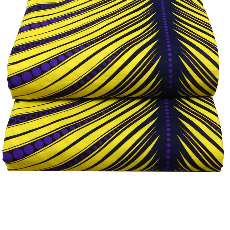 Mylb желтая полосатая печатная африканская ткань для женского платья пэчворк binta