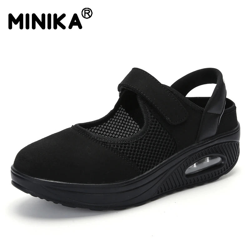 MINIKA/; женская обувь; дышащие кроссовки из сетки; женская обувь на плоской подошве; модная повседневная обувь; сезон лето-осень; обувь, увеличивающая рост