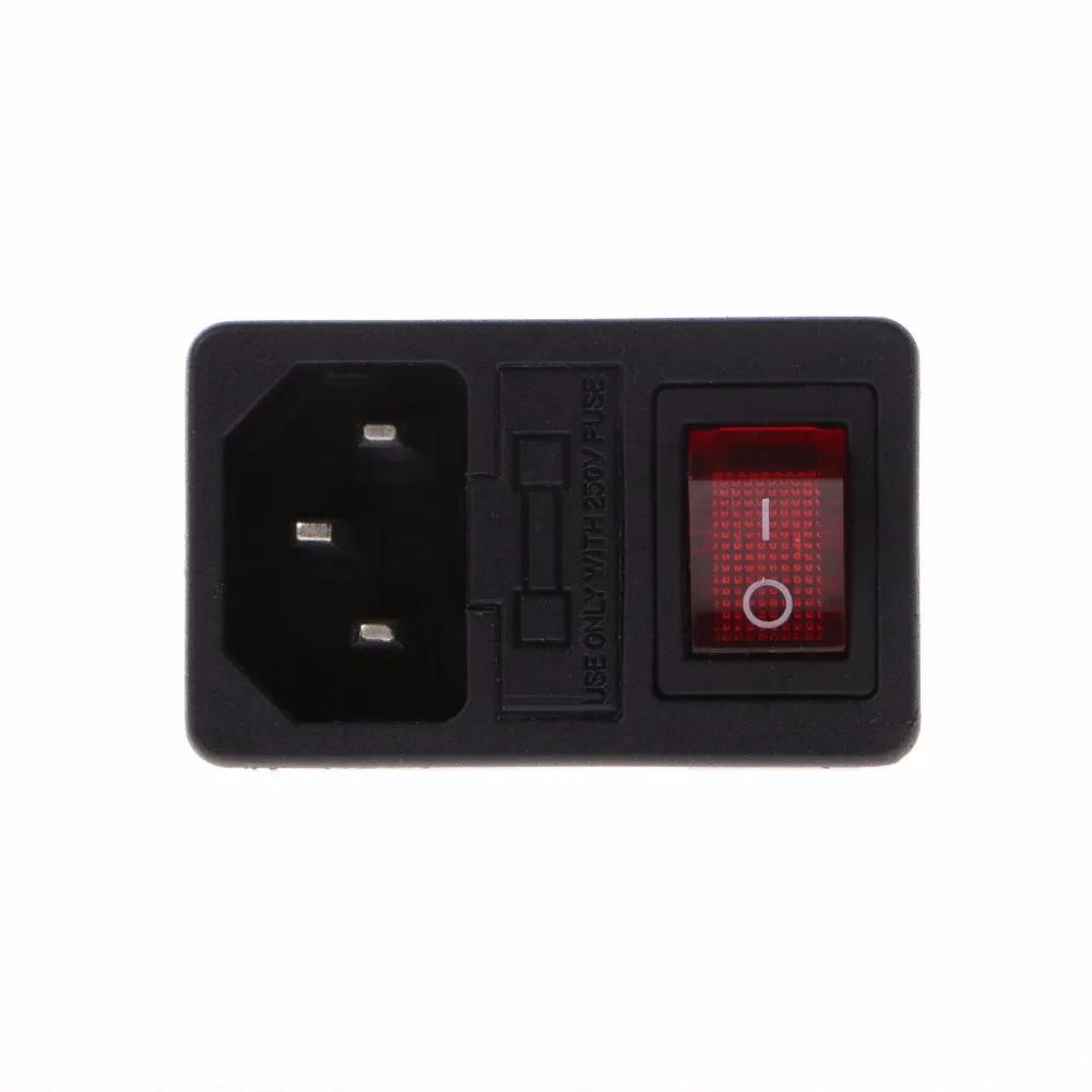 6A 250V 10A 125V кулисный переключатель SPST 3 Pin IEC320 C14 Входной модульный Штепсель Fuse Switch