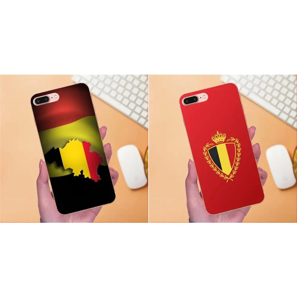 Diy печать рисунок ТПУ чехол для телефона Флаг Бельгии Apple iPhone 4 4S 5 5C 5S SE 6 6S 7 8 Plus X XS Max