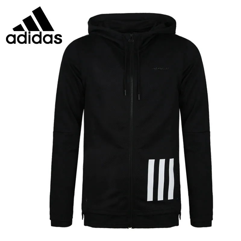 Мужская спортивная куртка с капюшоном на молнии логотипом Adidas NEO CS|Беговые