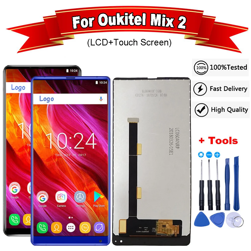 Для Oukitel Mix 2 ЖК дисплей и сенсорный экран дигитайзер для 4G + Инструменты