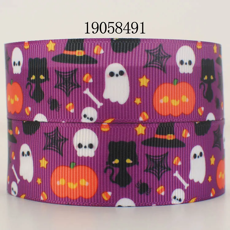 10 ярдов-разные размеры-лента в рубчик с рисунком на Хэллоуин-дни 19058479 | Дом и сад