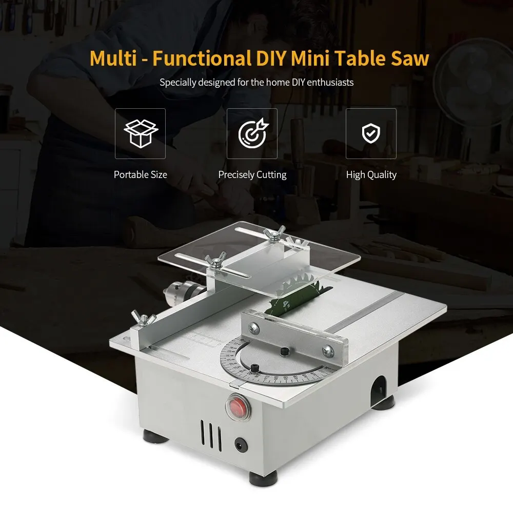 

100W Mini electric saw DIY Woodworking Table Saw Aluminum Bench Saw 7000RPM PCB Cutter Chain saw Model Cutting Machine DC 12-24V