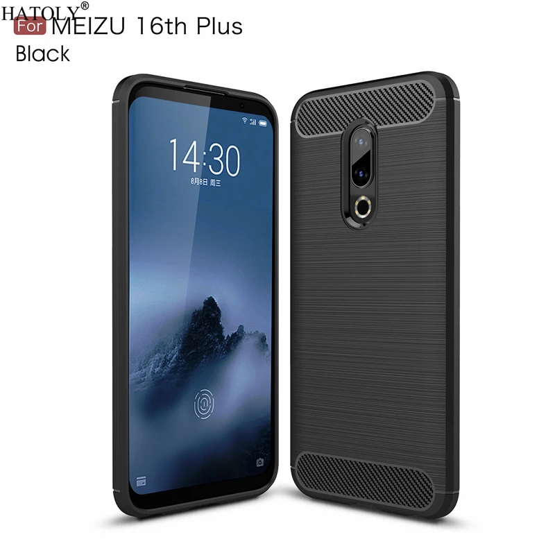 HATOLY For Capas Meizu 16th Plus Case 16 Anti-knock Soft TPU Brushed Rugger Silicone Phone Cases | Мобильные телефоны и