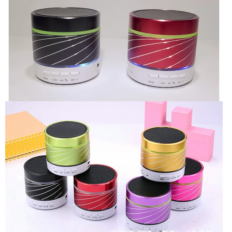 S07U светодио дный свет Портативный Беспроводной Mini Bluetooth Динамик сабвуфер металла