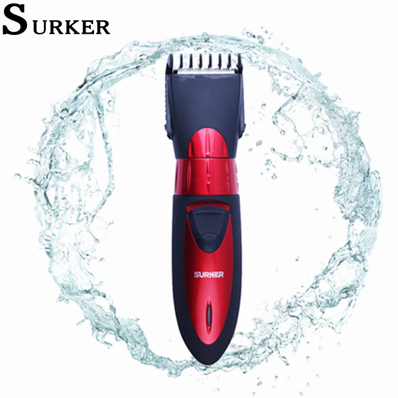 

Surker 5 в 1 электрическая машинка для стрижки волос, IPX5 Водонепроницаемый Для мужчин стрижка машина Профессиональная парикмахерская Перезаря...