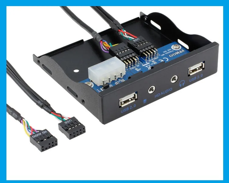Настольный компьютер 3 5 &quotфлоппи Бей Сделай Сам 2 порта USB 0 Hub HD аудио мм Джек