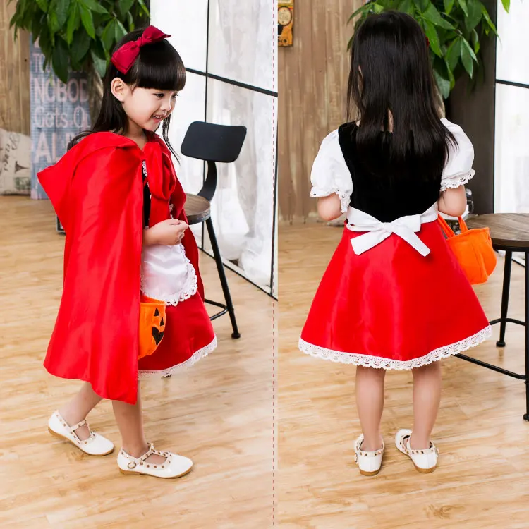 Маскировка детей девушка платье + накидка повязка на голову тыквы сумка детская