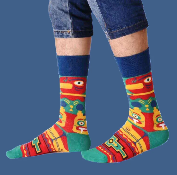 1 пара женские носки мужские Мультяшные милые Веселые повседневные бриджи