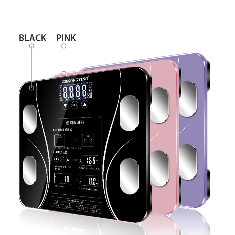 Цифровые весы для измерения жира в ванной напольные электронные смарт-весы с