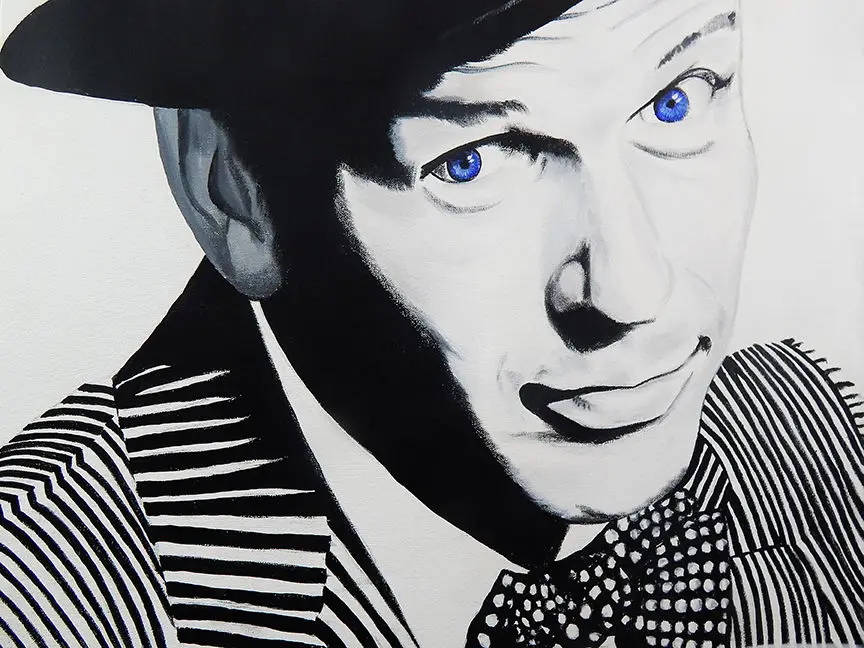 FRANK SINATRA голубыми глазами Изобразительное Искусство Шелковый плакат